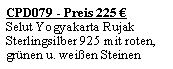 Textfeld: CPD079 - Preis 225 �Selut Yogyakarta RujakSterlingsilber 925 mit roten, gr�nen u. wei�en Steinen