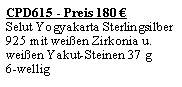 Textfeld: CPD615 - Preis 180 �Selut Yogyakarta Sterlingsilber 925 mit wei�en Zirkonia u. wei�en Yakut-Steinen 37 g6-wellig