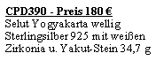 Textfeld: CPD390 - Preis 180 �Selut Yogyakarta welligSterlingsilber 925 mit wei�en Zirkonia u. Yakut-Stein 34,7 g
